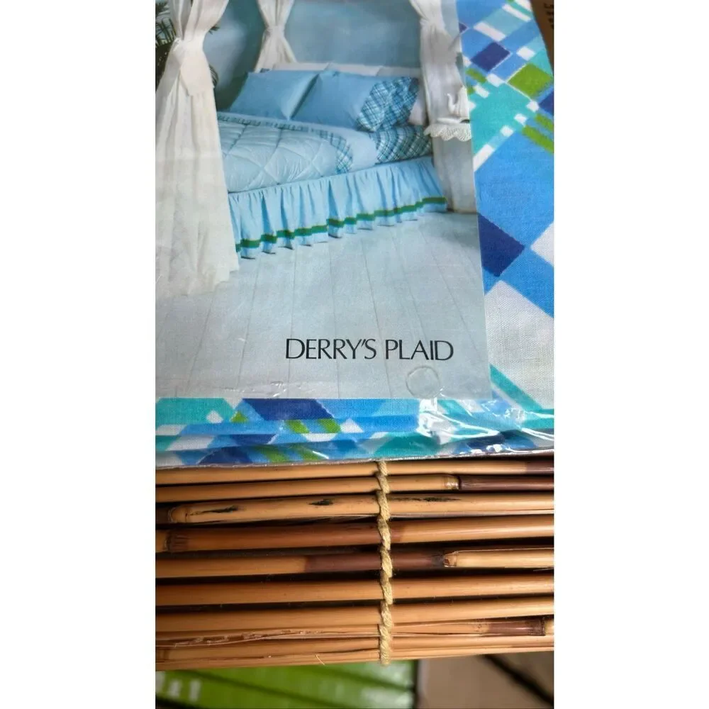 UTICA Fine Arts Sheets NIP J.P. Stevens Derry's Plaid Fitten Twin Vintage Linens